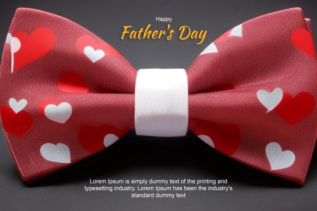 Dotted bow psd banner for happy fathers day