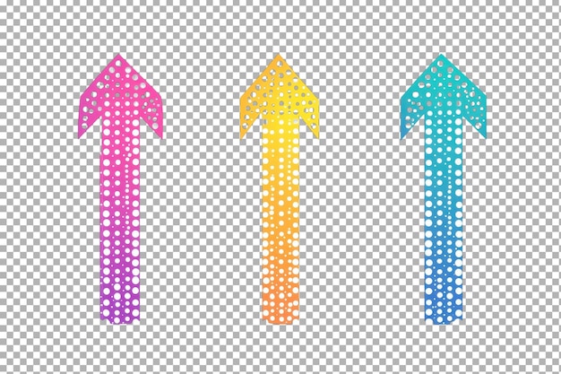 dotted line arrow icon isolated on transparent background