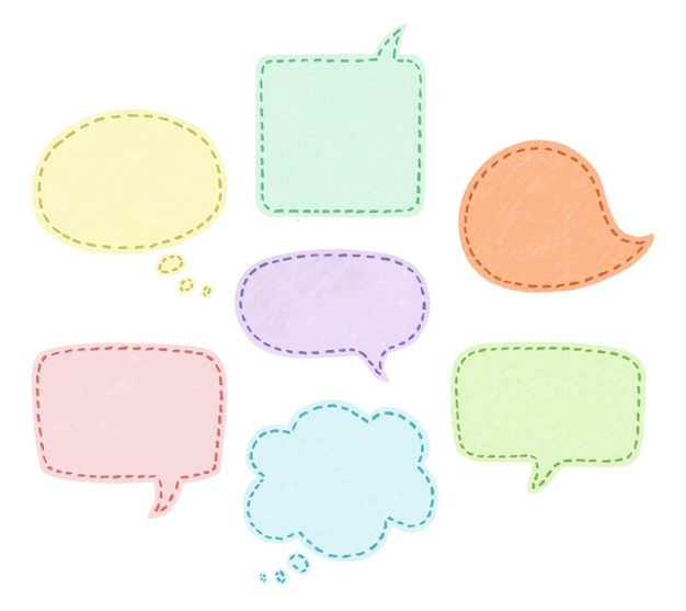 Dotted speech bubble set