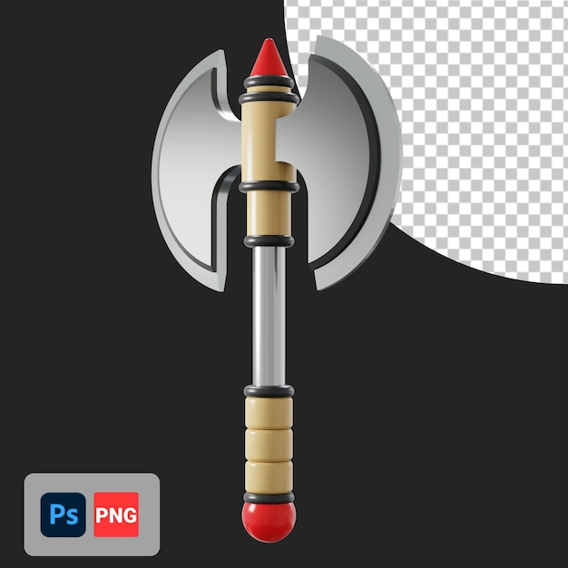 Double axe side view 3d icon