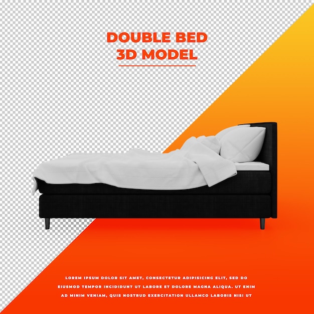 Double Bed 3d isolated model