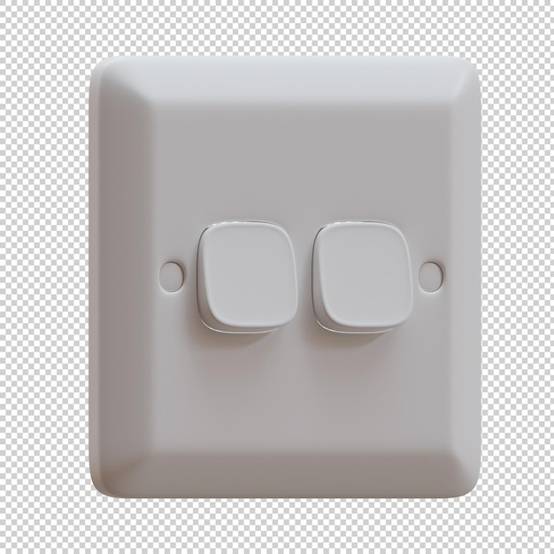 PSD double button switch 3d render illustration