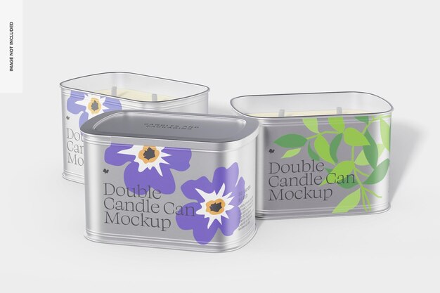 PSD candela doppia può mockup