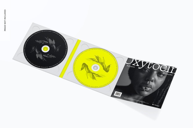 Double cd case mockup, opened