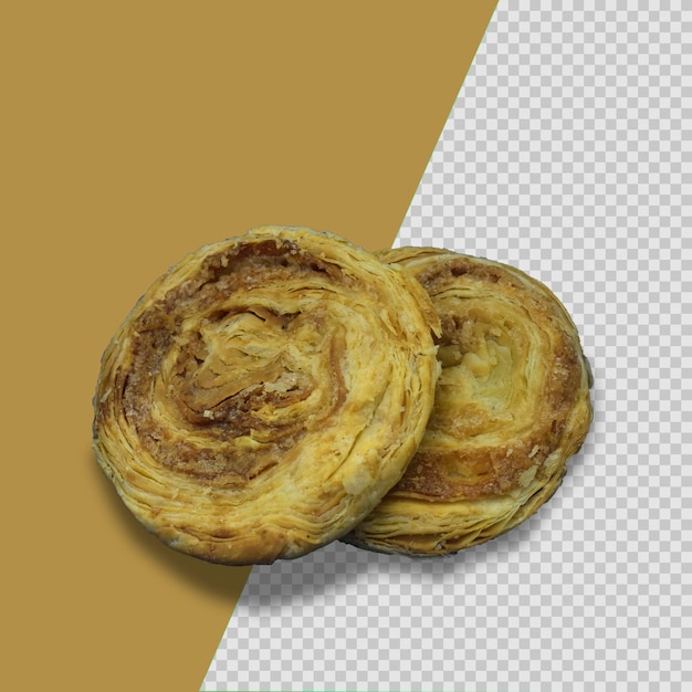 Double circular croissant isolated psd