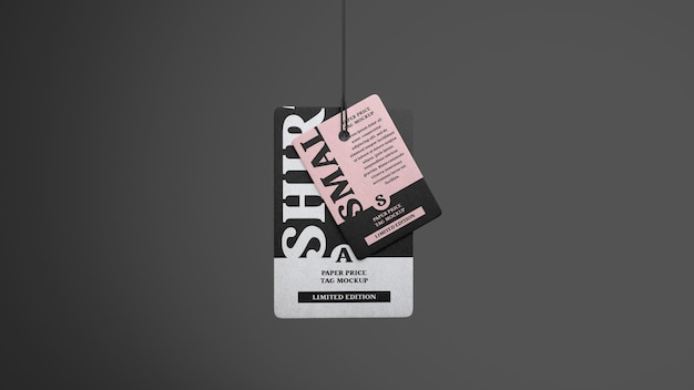 Double clothes tag mockup