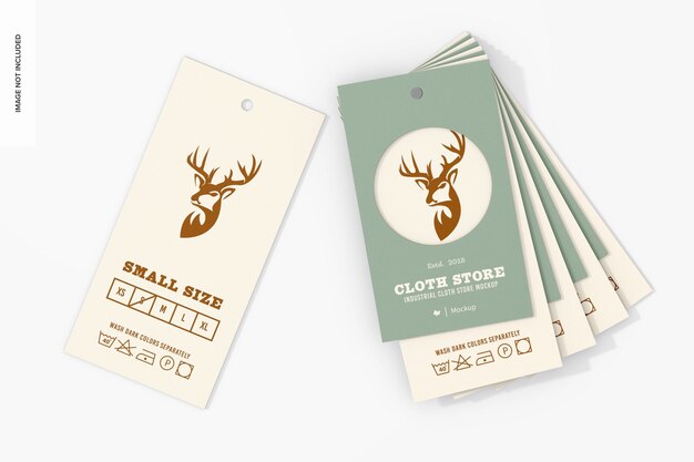 PSD double clothing label mockup stacked