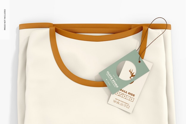 Double Clothing Label Mockup Top View