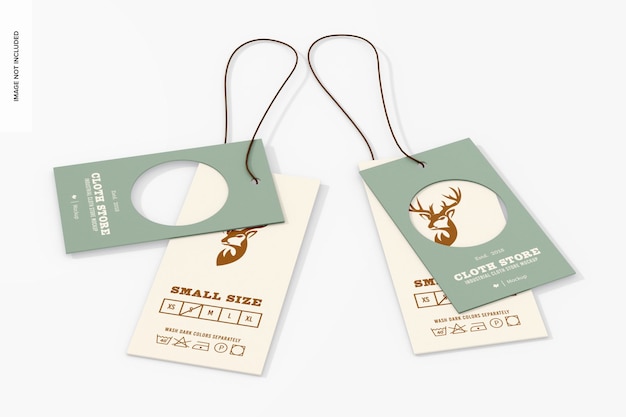 Double clothing label set mockup