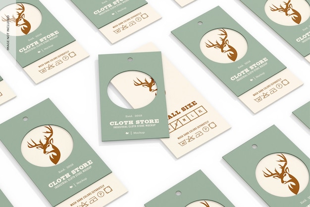 PSD double clothing labels mockup mosaic