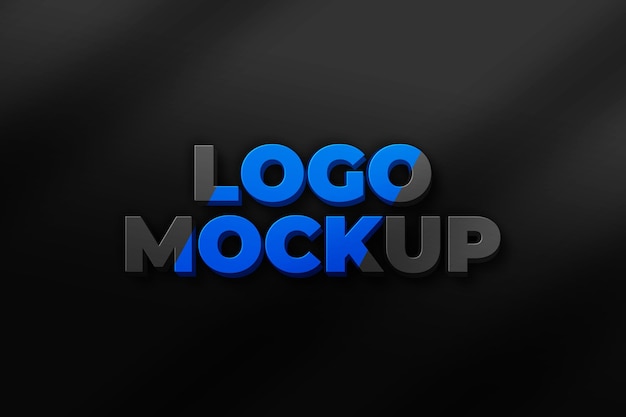 Double color 3d logo mockup