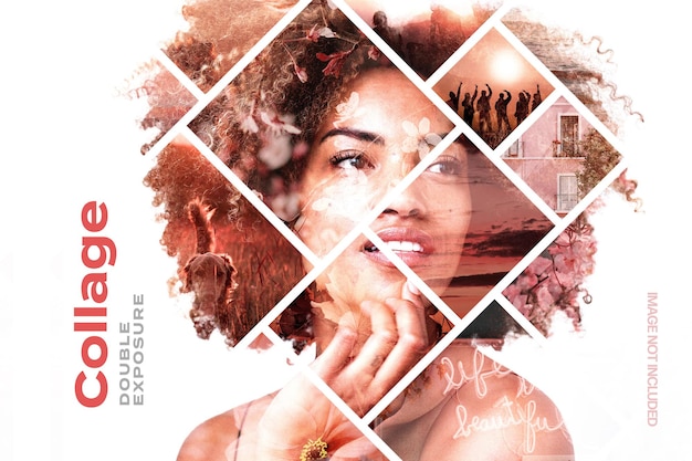 PSD double exposure collage photo effect