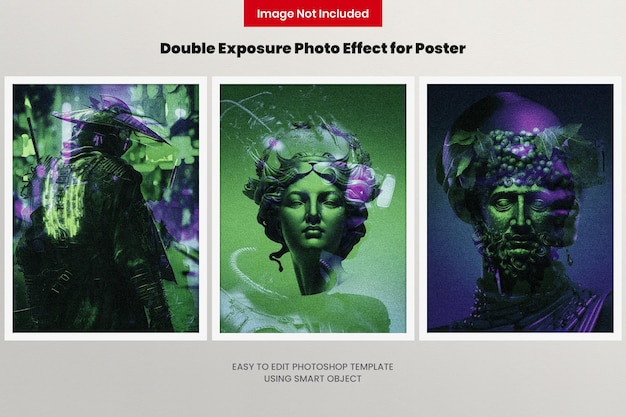 PSD Фотоэффект двойной экспозиции для плаката