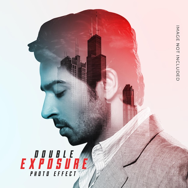 double exposure photo effect psd template