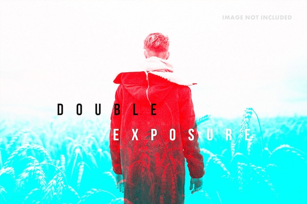 Double exposure photo effect template