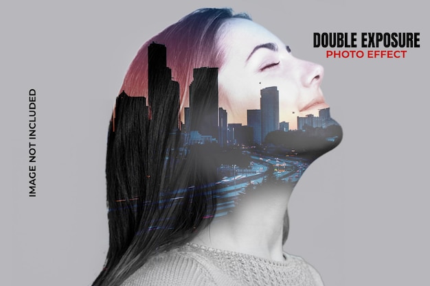 Double exposure photo effect template