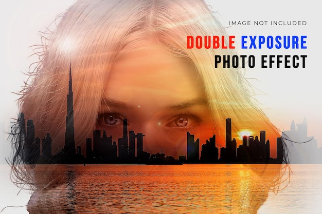 Double exposure photo effect template