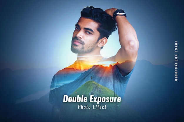 Double exposure photo effect template