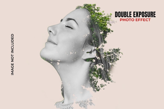 Double exposure photo effect woman