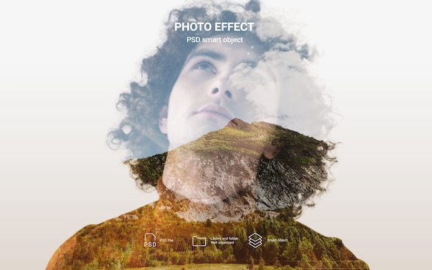 Double exposure photo effect