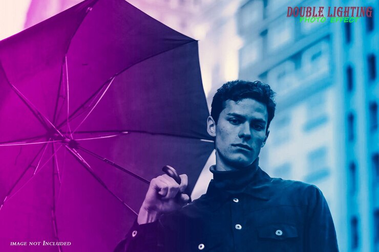 PSD double lighting photo effect