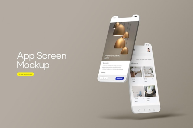 Mockup dello schermo delle app a doppia prospettiva