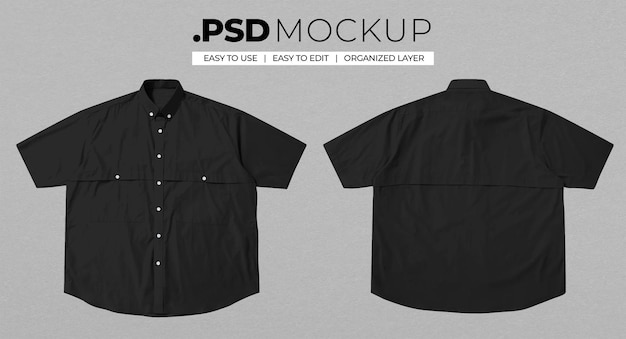 PSD double pocket shirt realistic psd mockup