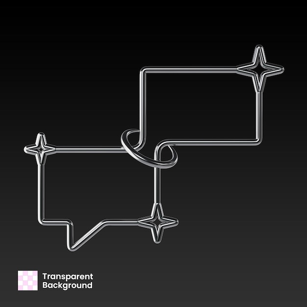 Double Rectangle Bubble Text 3D Render