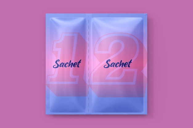 PSD double sachet mockup