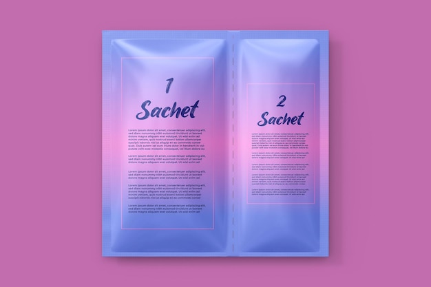 Double sachet mockup