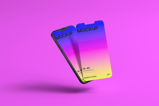 PSD double screen app phone mockup