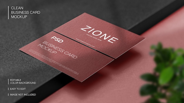 PSD double sided business card mockup