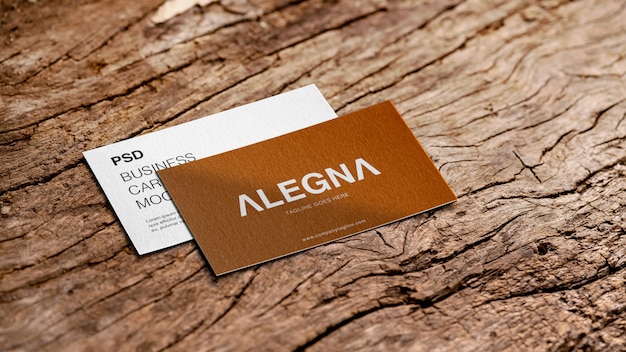 PSD double sided business card mockup