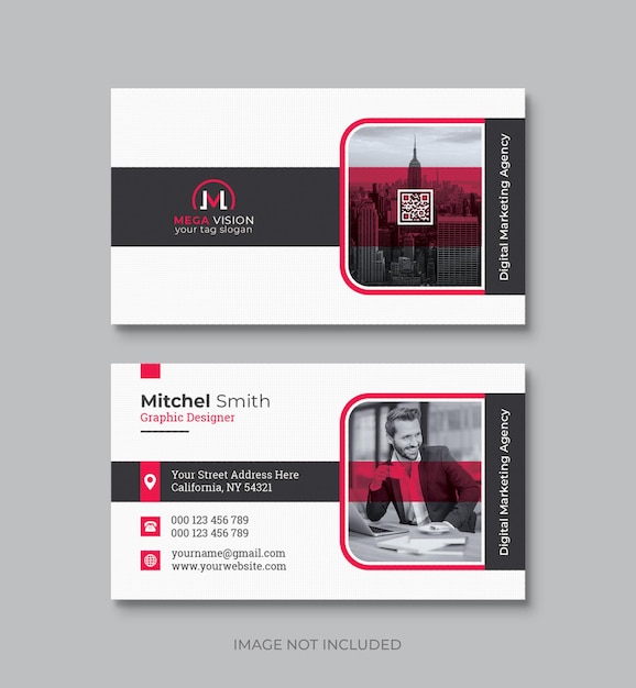 PSD double-sided modern business card template