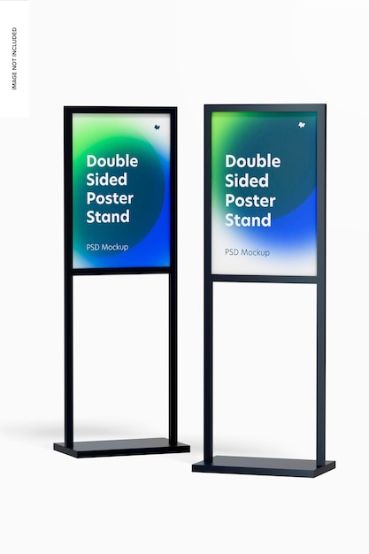 Double sided poster stands mockup