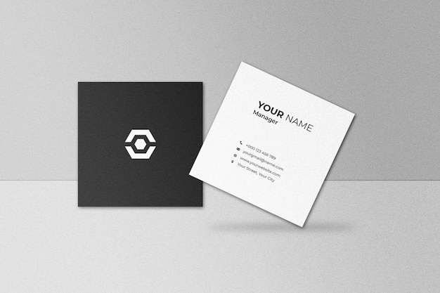 Double sided square business card mockup