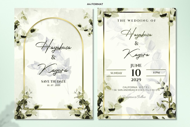 Double sided wedding invitation template