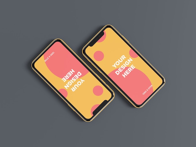 Double Smartphone diagonal top view
