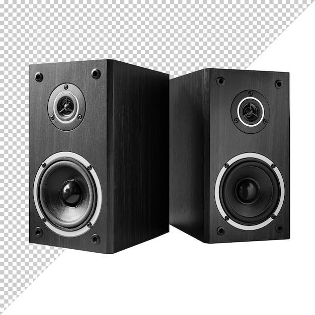 Double speaker box on a transparent background