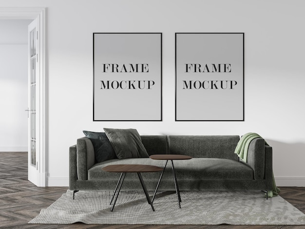 Mockup di cornice a doppia parete