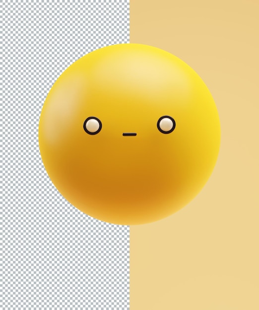 PSD doubt zombi emoticon with a funny kawaii face with white eyes