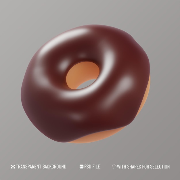 PSD doughnut 3d render illustratie