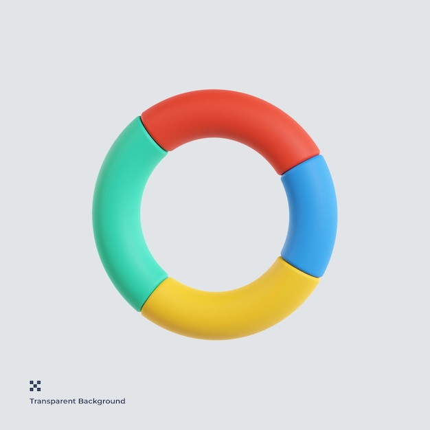 Doughnut chart 3d illustration