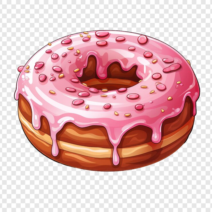 PSD doughnut izolowany styl png z białym tłem generatywny ia