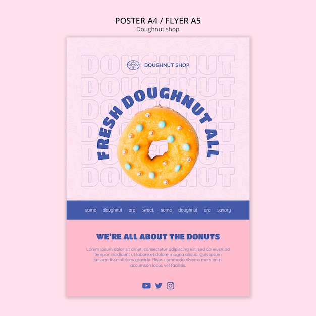 doughnut shop poster template