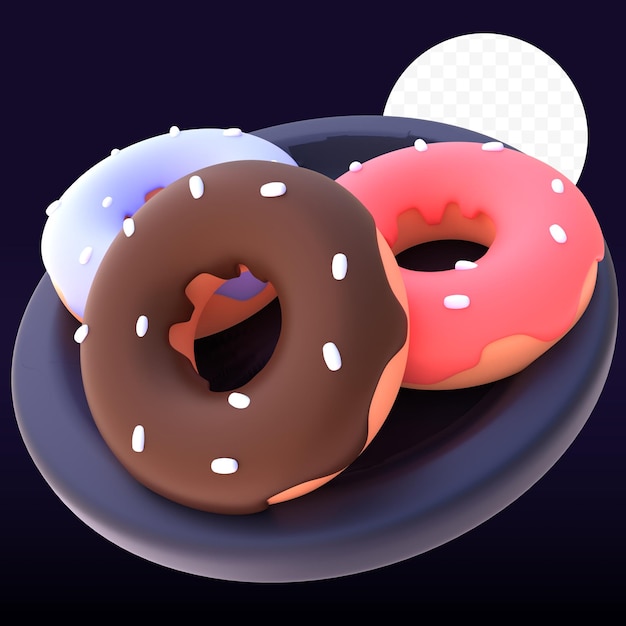 PSD dounut in 3d rendered graphic