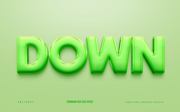 down 3d editable premium psd text effect