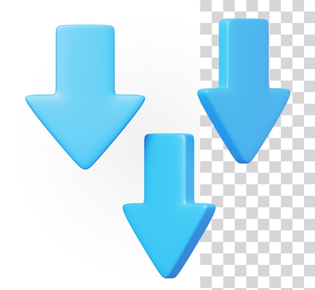 PSD down arrow 3d icon