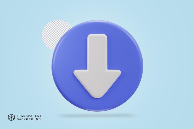 down arrow icon on 3d rendering vector illustration