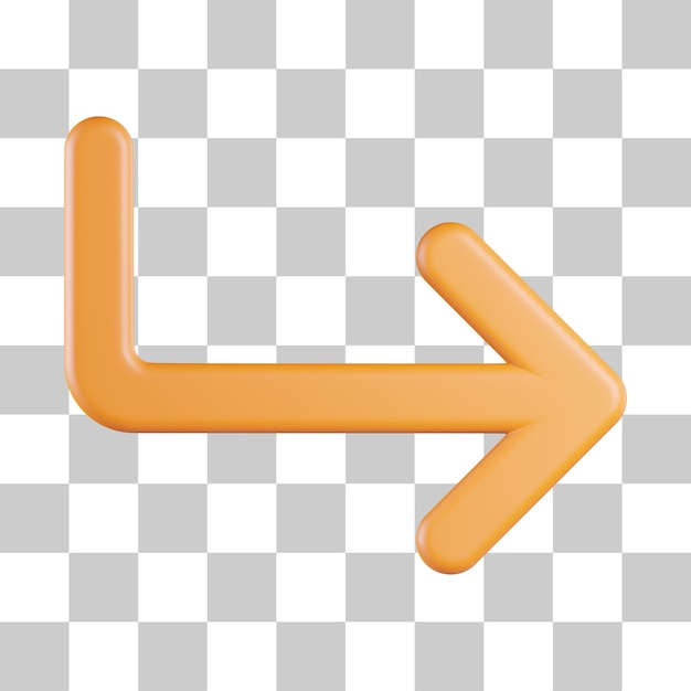 Down turn left sign 3d icon